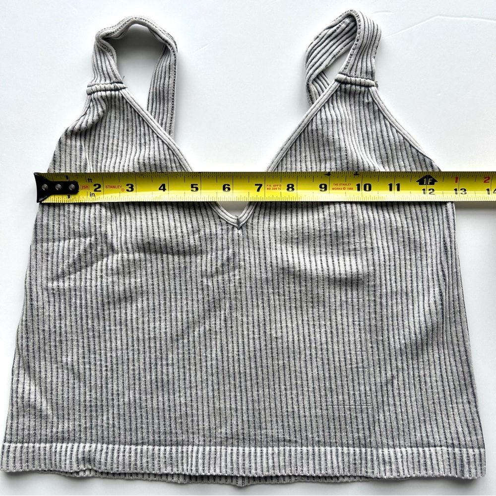 🍒(A261) NEW Free People Intimately Washed Seamless Crop. Washed Gray. Size: M/L - Picture 5 of 7